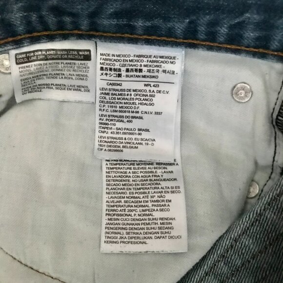 Levis 505 34X32 Denim Men's Jeans Pants Casual Outdoor Working - Picture 8 of 9